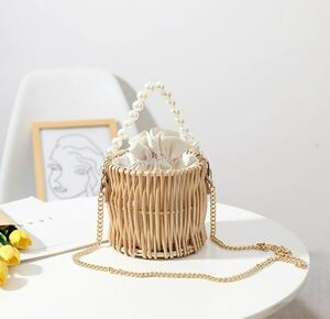 Edit Sheen fifth round type pearl basket bag pearl fifth 