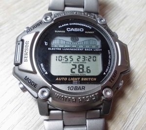  postage 300 jpy ~! Casio Protrek PRT-111 Tide Graph day. . day. go in reverse side cover titanium thermometer . possibility titanium band CASIO PROTREK