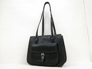 ◆美品◆PRADA プラダ◆ロゴ型押し◆カーフ レザー 本革◆ショルダー バッグ◆ブラック シルバー金具◆イタリア製◆肩掛け◆A5665