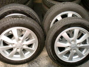 ムーヴ等★ダイハツ純正　14×4.5　+45●深溝　155/65R14　ダンロップ　ENASAVE EC204　4本