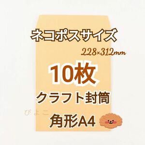 ネコポス 角形A4クラフト封筒 10枚