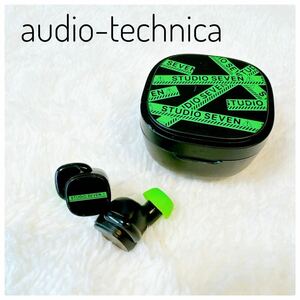 Audio Technica 完全ワイヤレスイヤホン/STUDIO SEVEN コラボモデル/ATH-SQ1TW SVN BK Bluetooth 緑 ブラック オーディオテクニカ 小型