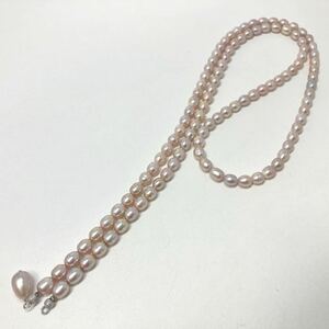 ［淡水パールネックレス］j 約48.4g 約85.0cm pearl jewelry necklace pink accessory アクセサリー DA0/DA0