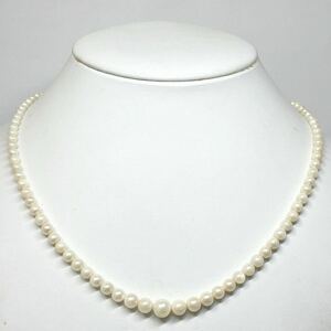 ［アコヤ本真珠ネックレス］j 約13.7g 約45.5cm 約3.0-7.0mm珠 pearl ベビーパール jewelry necklace ジュエリー DA0/DA0