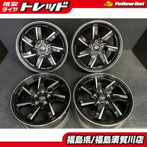 【中古4枚セット】スバル レヴォーグ 純正 7J-17 +55 114.3 5H ブラックポリッシュ インプレッサ レヴォーグ クロストレック 流用に須賀川