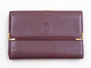 2405-0067*. city / Cartier / Must line / bulrush ./3. folding purse / bordeaux /Cartier( packing size 60)