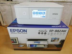 2020年製 EPSON エプソン インクジェットプリンター カラリオ 複合機 EP-882AW 予備ブラックインク付 中古 動作品 美品【送料無料】