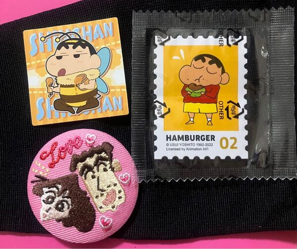 クレヨンしんちゃん 刺繍バッジ、ステッカー