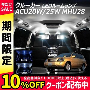 ╋ クルーガー ACU20W 25W MHU28 LED ルームランプ FLUX SMD 選択 8点セット T10プレゼント付き