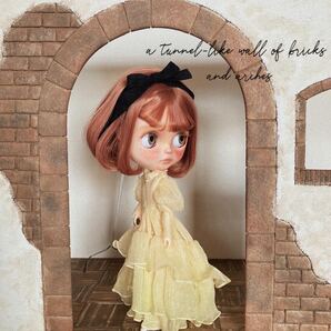 ミニチュア ドールハウス 背景ボード 撮影 ブライス Blythe レンガ 壁 床 カスタムブライス ネオブライス リカちゃん オビツ 1/6
