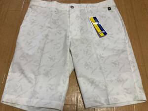 FILA GOLF(フィラ ゴルフ) 春夏 UVカット 吸汗速乾 ストレッチ ボタニカル柄ショートパンツ 743-314B(ホワイト)９０