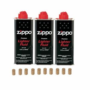 新品未使用　ZIPPO　ジッポーオイル　小缶　133ml　3本セット　フリント10ピースおまけ