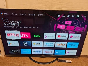 シャープ SHARP AQUOS 60V型 液晶カラーテレビ TV 4T-C60AN1 アクオス 4K 外付HDD可 AndroidTV 2018年製