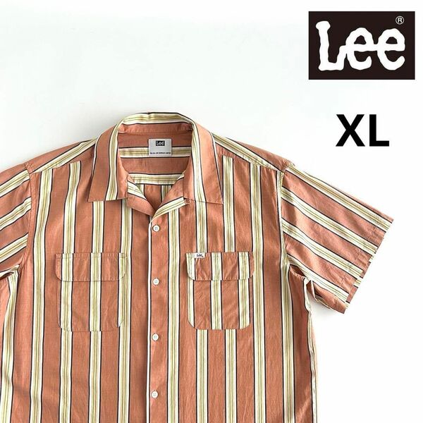 LEE リー 開襟シャツ ストライプ XL ボードシャツ 半袖シャツ 