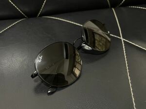 極美品 Ray-Ban レイバン RB3612D サングラス アイウェア メガネ ラウンド 丸型 ブラック 春夏 運転 紫外線カットUVカット 