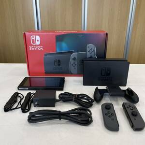 ＊【動作確認済み】任天堂 Nintendo ニンテンドー Switch スイッチ HAC-001 ブラック グレー ジョイコン ドック グリップ付 初期化済み