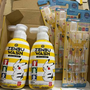  ★新品★未使用★ZENBU WASH ポケットモンスター 300ml ＋ skater 歯ブラシ3本×3個＋Tシャツ