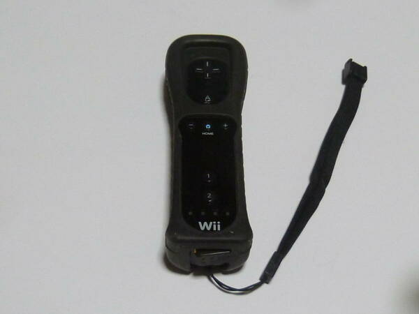 RSJ050【送料無料 即日発送 動作確認済】Wii リモコン ジャケット　ストラップ　任天堂 純正 RVL-003 ブラック 黒 コントローラー　