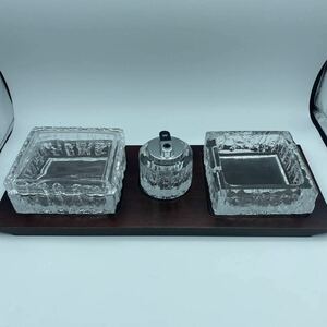 ★ CIGARETTE SET シガレットセットHOYA CRYSTAL ガラス　インテリア 【中古品】