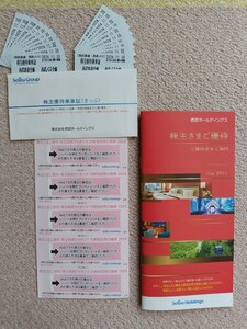 西武ホールディングス　株主優待券　1000株以上　1冊(内野指定席券5枚有り)、乗車券20枚