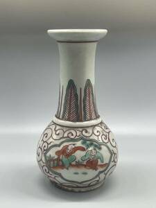 古中国 明時期 赤絵開窓花瓶 唐物 時代物 