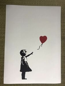 バンクシー Banksy GIRL WITH RED BALLOON 赤い風船に手を伸ばす少女 シルクスクリーン ポスター