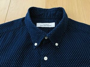 [ superior article ] United Arrows * dot pattern BD shirt * navy blue × white *M