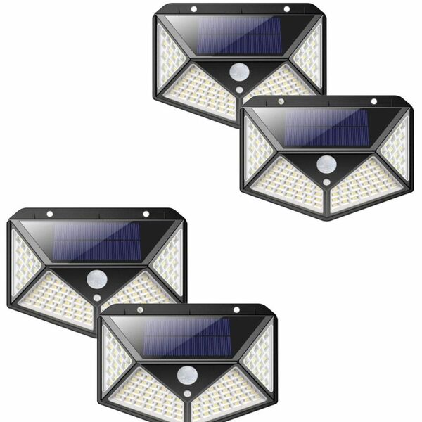 led ソーラーライト センサーライト センサーランプ 防水 LED投光器 看板 高輝度 照明 屋外 ソーラー発電 玄関灯 ４個