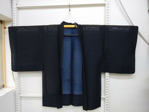 YA5448　和装　レトロ　可愛い　紗　夏羽織　羽織　絹　身丈約79㎝/裄約60㎝　リメイク素材　材料