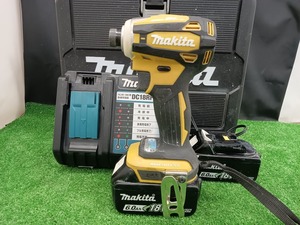 中古品 makita マキタ 18v 6.0Ah 充電式インパクトドライバ TD172DGXFY フレッシュイエロー バッテリー2個 充電器付