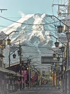 世界遺産「本町通りからの富士山」写真 A4又は2L版 額付き