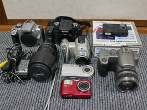  各メーカー製デジタルカメラ7台・レンズ1本 撮影可能ジャンク品