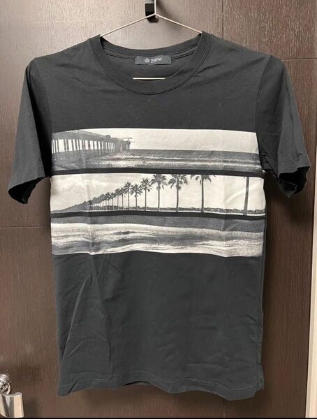 ナノユニバース プリントTシャツ 黒
