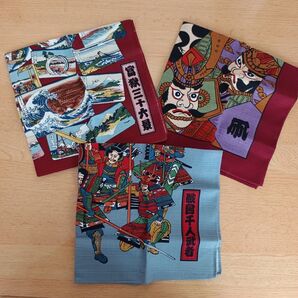 ★新品★未使用★富嶽三十六景 戦国 武将 ハンカチ 3枚セット