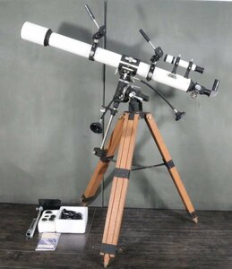 【ト滝】ミザール MIZAR 天体望遠鏡 D-68mm F-1000mm ASTRONOMICAL telescoop テレスコープ 木製三脚付 レンズ DS791DEW63