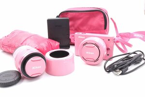 [to length ]Nikon Nikon 1 J1 pink mirrorless single-lens digital camera lens 2 point NIKOOR 10-30mm 3.5-5.6 30-110mm 3.8-5.6 electrification OK CO725IOB56