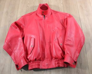 [to quiet ]② PAIRSLOPE pair slope leather jacket L size made in Japan liner attaching red leather fashion leather jacket Rider's GC765GCH03