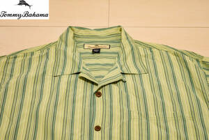 TommyBahama トミーバハマ 高級 シルク 100% ココナッツボタン 開襟 オープンカラー 半袖 アロハシャツ 2XL 夏 (R0060304)