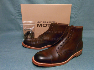  postage included new goods unused MOTO LEATHER & SILVER Moto leather race up boots 3 strut chip Goodyear welt made in Japan 