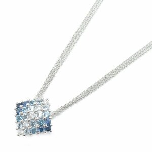 ジュエリー ダイヤモンド サファイア ネックレス ブランドオフ JEWELRY K18WG（ホワイトゴールド） ネックレス 750WG 中古 レディース