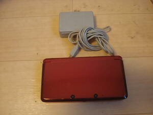 C* nintendo Nintendo 3DS flair красный корпус AC адаптор есть исправно работает хорошая вещь * стоимость доставки 310 иен 