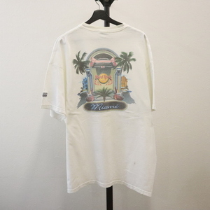 d498 2000年代製 ハードロックカフェ 半袖プリントTシャツ■00s 表記2XLサイズ 白 ホワイト アメカジ ストリート古着 古着卸 激安 希少 90s