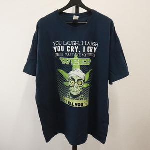 d510 2000年代製 GILDAN ギルダン スカル WEED プリントTシャツ■00s 表記2XLサイズ ネイビー アメカジ ストリート ビッグサイズ 古着卸