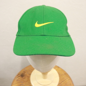 CAP246 2008年製ビンテージ NIKE ナイキ ベースボールキャップ■00s グリーン スウォッシュ 刺繍 hat ハット 帽子 小物 古着 アメカジ 90s