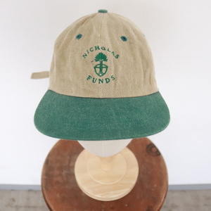 CAP267 2000年代製 SANSUN ベースボールキャップ■00s ベージュ 緑 グリーン 刺繍 hat ハット 帽子 小物 アンティーク 古着 アメカジ 90s
