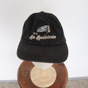 CAP255 2000年代製 ベースボールキャップ■00s ブラック 黒 刺しゅう HAT ハット 帽子 CAP アメカジ ストリート 古着 希少 激安