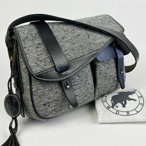 1 иен прекрасный товар HUNTING WORLD Hunting World сумка на плечо наклонный ..mesenja- мужской бизнес твид кожа серый чёрный 