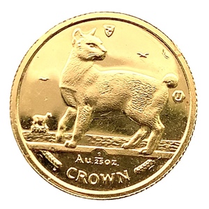  マン島金貨 エリザベス女王 猫 1/25オンス 1994年 1.2g K24 純金 イエローゴールド コレクション Gold