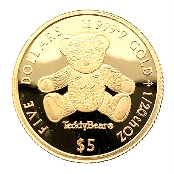  テディ ベア くま金貨 エリザベス女王 イエローゴールド クック諸島 2020年 1.5g K24 純金 コレクション