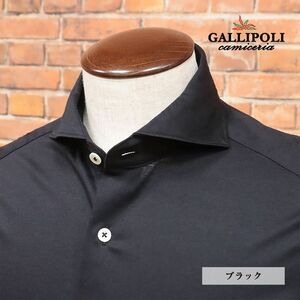 1 jpy /GALLIPOLI camiceria/42(XS) size / made in Japan shirt sill Kett beautiful gloss jersey - flexible plain kata way long sleeve new goods black / black /hc114/